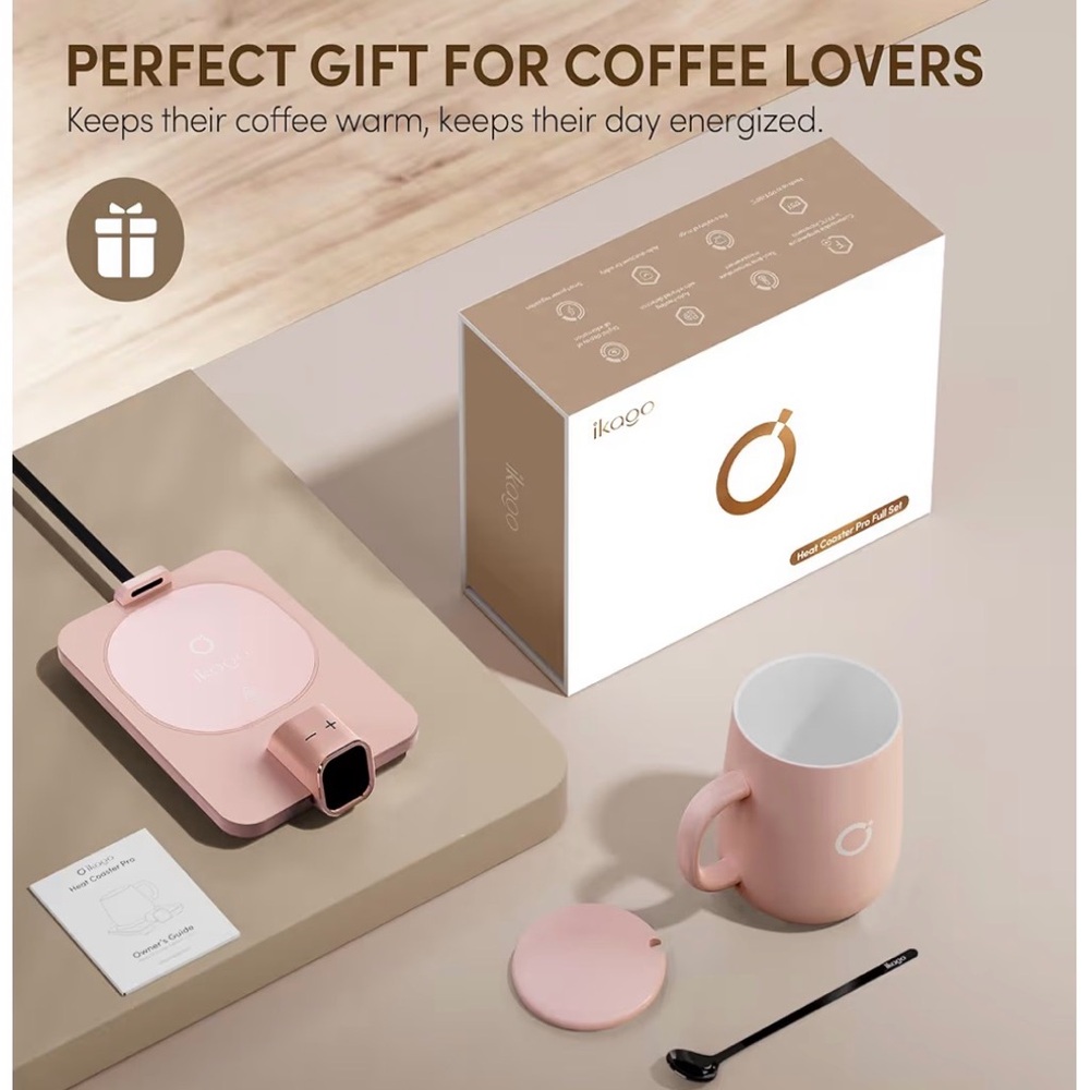 NWT unopened Rose Pink Electric Mug Warmer with Matching Tumbler - Picture 2 of 10